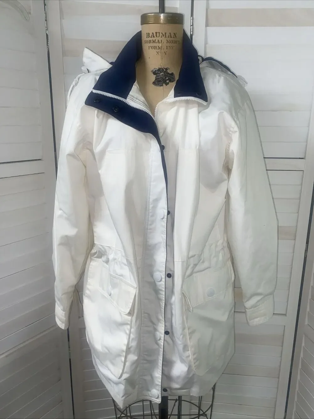 80s 90s St. John’s Bay Lined Collar All Weather Jacket Barn Chore Coat Sz Medium